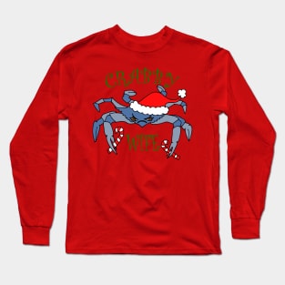 Funny Crabby Wife Christmas Crab Long Sleeve T-Shirt